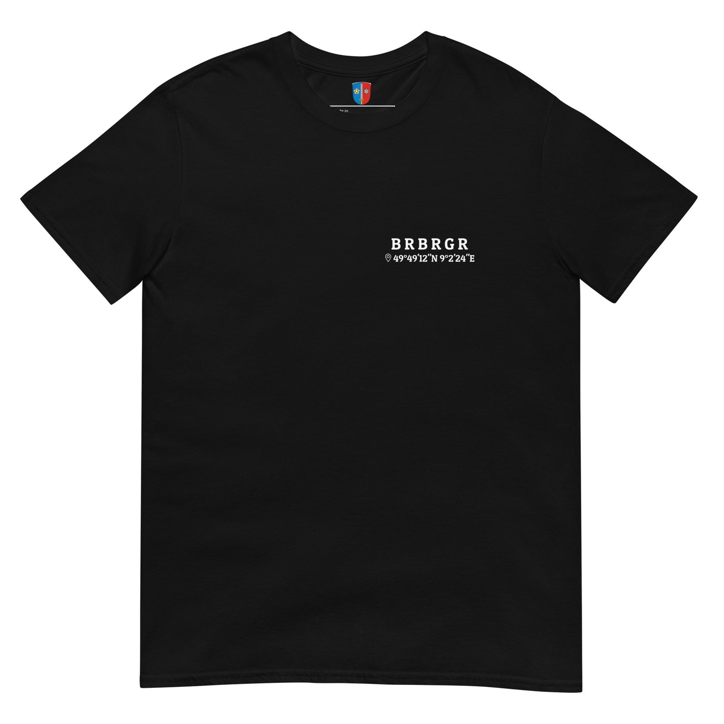 Unisex T-Shirt "BRBRGR" mit Koordinaten schwarz