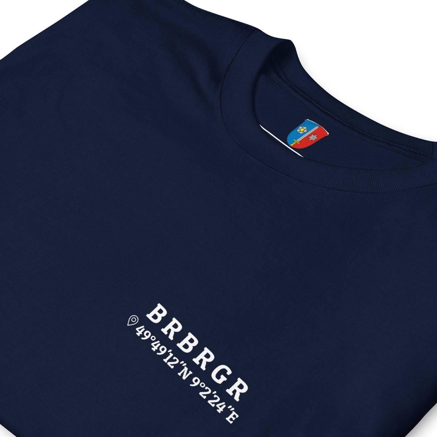 Unisex T-Shirt "BRBRGR" mit Koordinaten Navy