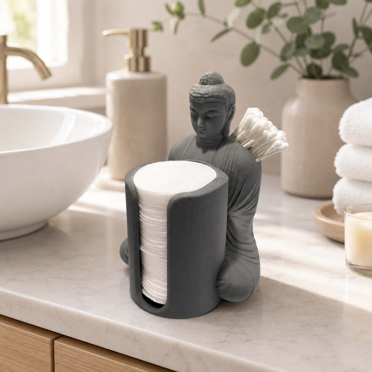 Buddha Organizer für Wattepads & Wattestäbchen