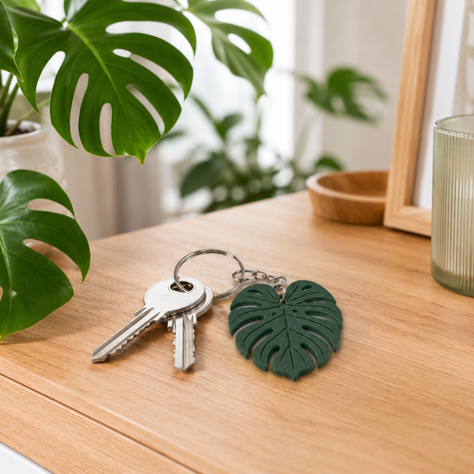 Monstera Schlüsselanhänger – Stylischer Blatt-Anhänger