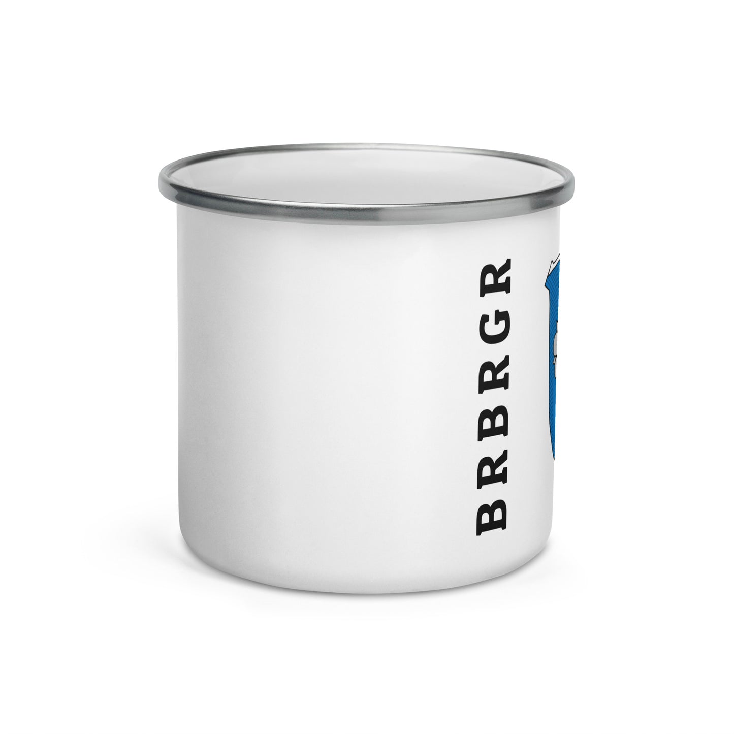 Emailletasse "BRBRGR" mit Wappen