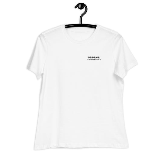 Damen T-Shirt "BRBRGR" weiß mit Koordinaten